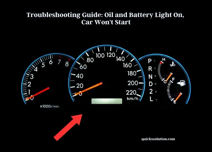 troubleshooting guide oil and battery light on, car won't start